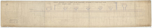 Lines plan for HMS Minotaur (1906)