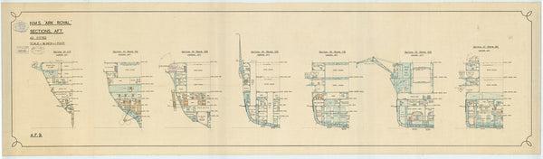 Sections plan for HMS Ark Royal (1937)