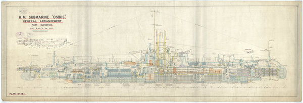 H.M. Submarine Osiris.  General Arrangement.