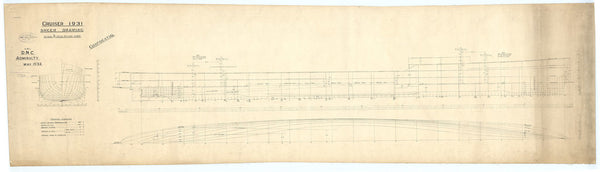 Sheer lines plan of HMS Ajax (1934)