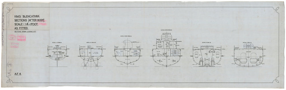 HMS Bleneathra, Aft section plan