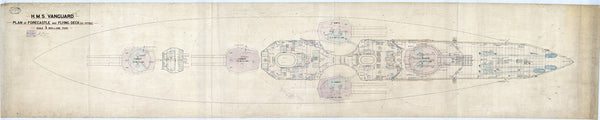 Forecastle & flying deck plan for HMS 'Vanguard' (1909)