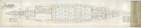 Platform deck plan for HMS 'Vanguard' (1909)