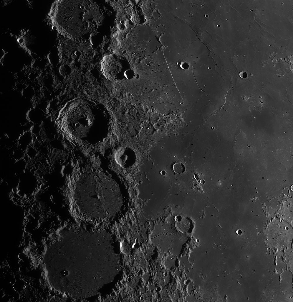 Detail of Evening in the Ptolemaeus Chain and Rupes Recta Region by Jordi Delpeix Borrell