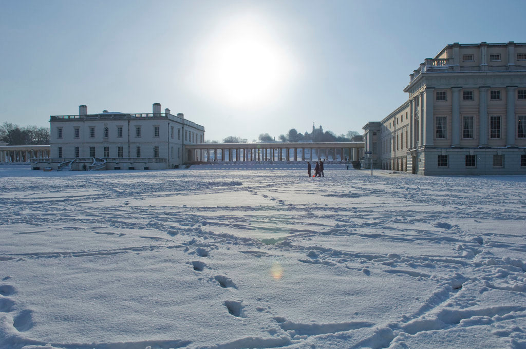 Detail of National Maritime Museum and Queen's House after heavy snowfall by National Maritime Museum