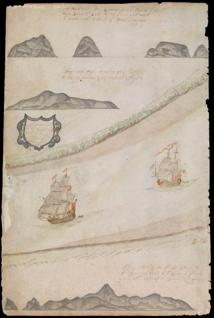 Detail of Plate from Edward Barlow's journal of his life at sea in king's ships, East & West Indiamen & other merchantmen from 1659 to 1703. by Edward Barlow