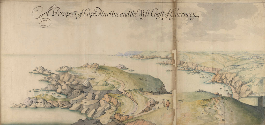 Detail of Channel Islands Survey: A prospect of Cape Martine and the west coast of Guernsey by Thomas Phillips