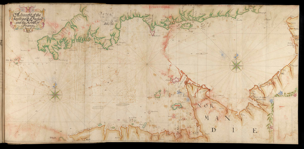 Detail of The Legge Report, 'Channel Islands Survey: A draft of the southern part of England and northern France' by Thomas Phillips