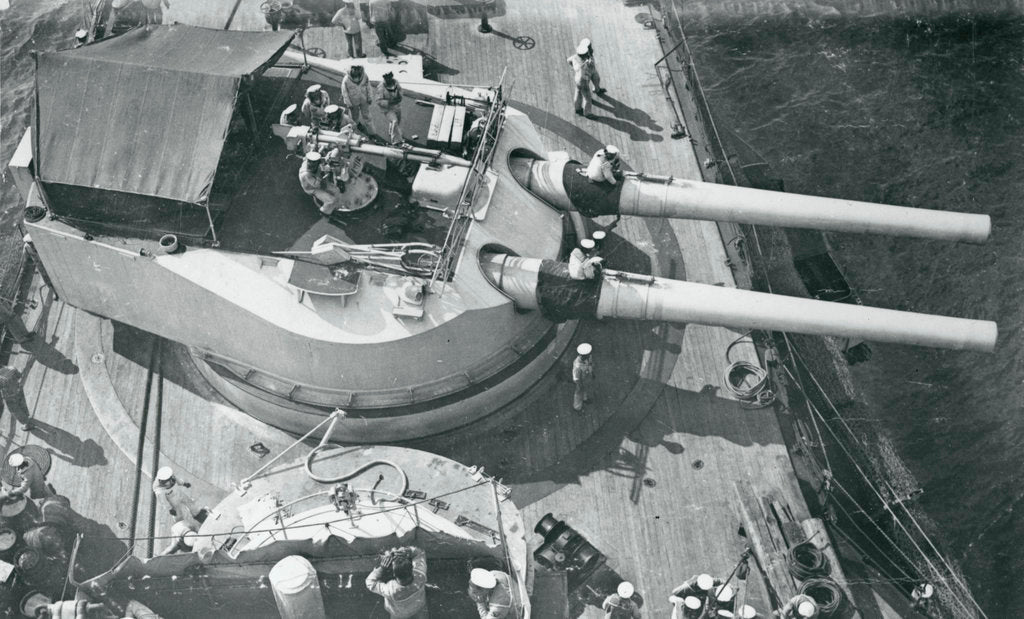 Detail of View forward from the foretop of the Austro-Hungarian dreadnought battleship 'Erherzog Franz Ferdinand' (1908) [Radetzky class] by unknown