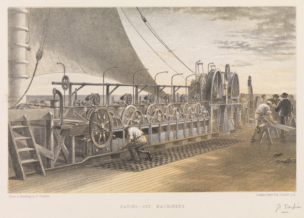 Detail of Paying-out machinery on board Brunel's 'Great Eastern' used in laying transatlantic cable by Robert Dudley