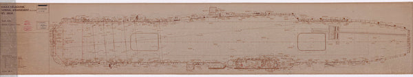 No. 1 [Flight] deck plan of HMAS Melbourne (completed 1955), as fitted 1956