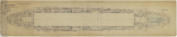 Lower gallery deck plan for HMS 'Victorious' as fitted