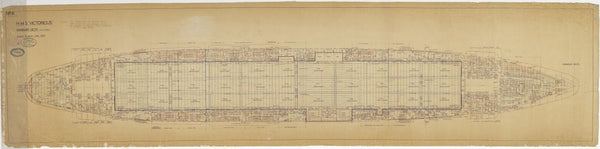 Hangar deck plan for HMS 'Victorious' as fitted