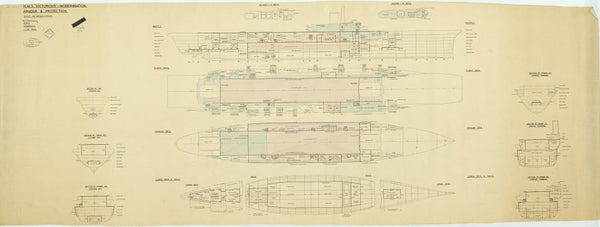 Armour plan for HMS 'Victorious' proposed reconstruction