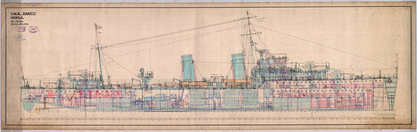 Profile plan for HMS 'Dainty' (1932)