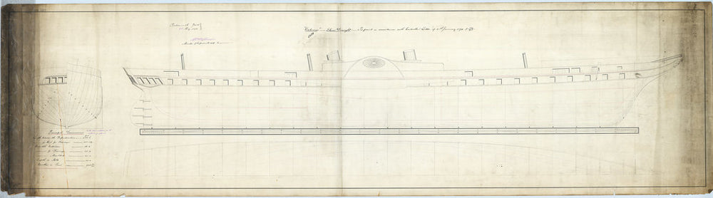 Lines, profile, half breadth and body plan for Royal Yacht 'Osborne' (1870)