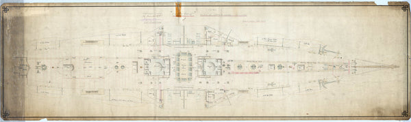 Upper deck plan for Royal Yacht 'Osborne' (1870), as fitted