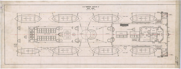 Boat Deck plan for passenger liner 'Emperor Nicholas II' (1895)