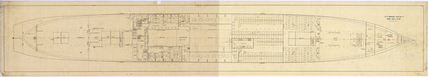 Main deck plan for passenger liner 'Emperor Nicholas II' (1895)