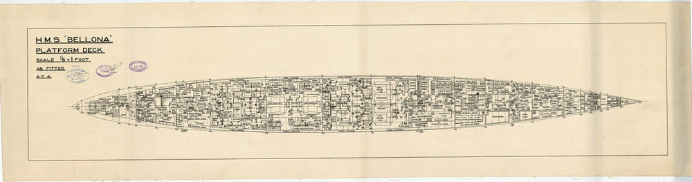 Platform deck plan for HMS 'Bellona'