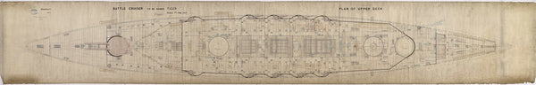 Upper deck plan for HMS 'Tiger' (1913)
