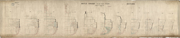 Forward sections plan for HMS 'Tiger' (1913)