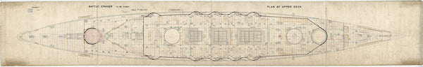 Upper deck plan for HMS 'Tiger' (1913)