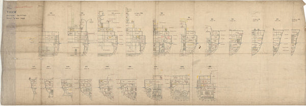 Sections plan for HMS 'Tiger' (1913)