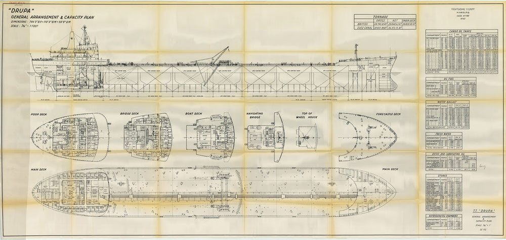 General Arrangement plan for TT 'Drupa' (1966)