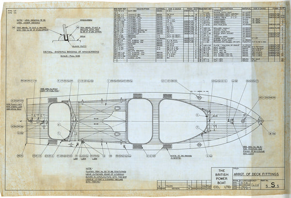 Arrangement of deck fittings for 'Sea King'