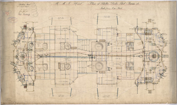 Shelter Deck plan for HMS ‘Hood’ (1891)