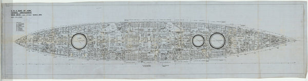 Main deck plan as fitted for HMS 'Duke of York' (1940)