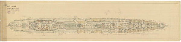 Upper deck plan for HMS 'Cossack' (1937)