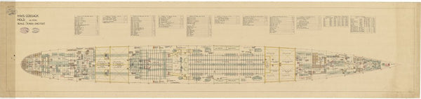 Hold plan for HMS 'Cossack' (1937)