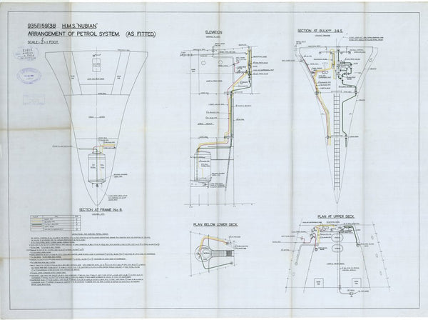 Arrangement of Petrol System as fitted for HMS 'Nubian'