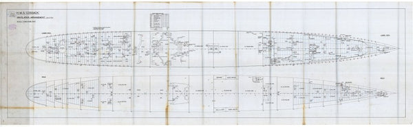 Ventilation arrangements, lower deck and hold plan as fitted for HMS 'Cossack' (1937)