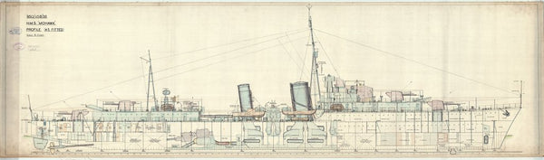 Profile plan as fitted for HMS 'Mohawk' (1937)