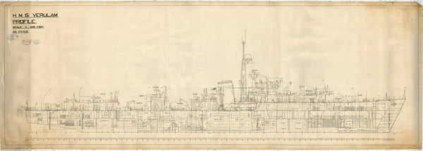 Profile plan as fitted for HMS 'Verulam'