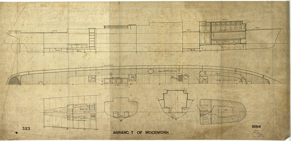 Arrangement of woodwork (decking & panelling) plan