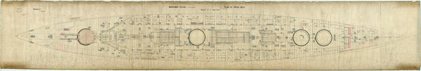 Upper deck plan for HMS ‘Lion’ (1909)