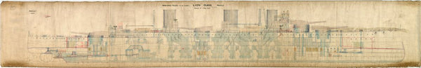 Inboard profile plan for HMS ‘Lion’ (1909)