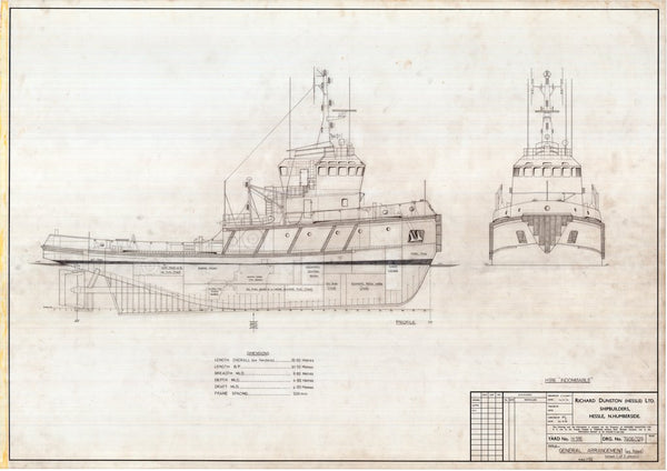 Profile plan as fitted for Formidable