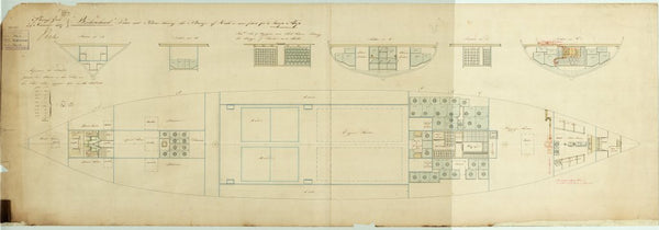 Sections as troopship plan for 'Birkenhead'