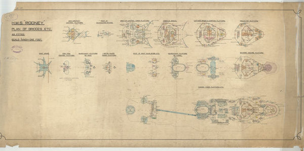 Bridges plan for HMS 'Rodney' (1925)