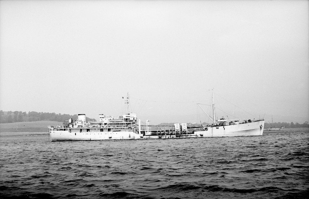 Detail of HMS 'Brown Ranger' (1940) at anchor in the Clyde by unknown