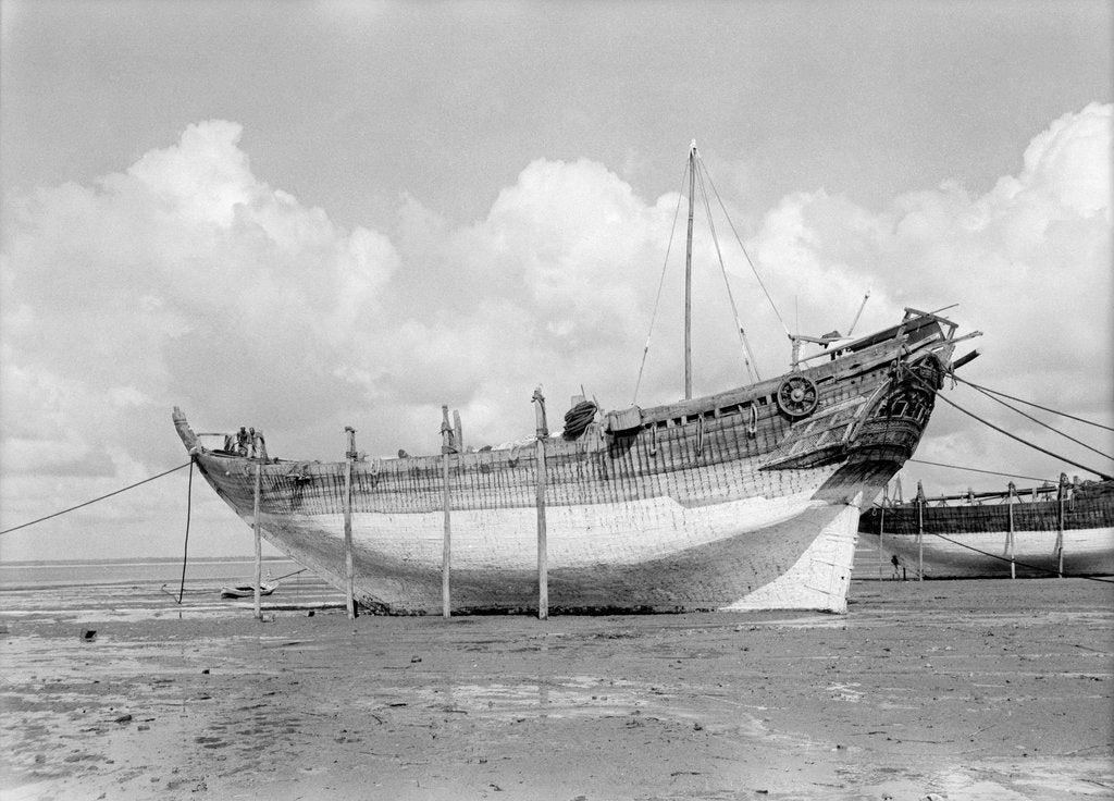 Detail of Side view probably of the 'Bedri' baggala, Kwale Island by Alan Villiers