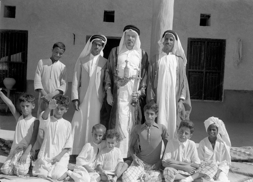 Detail of Alan Villiers with friends in Kuwait, 1939 by Alan Villiers