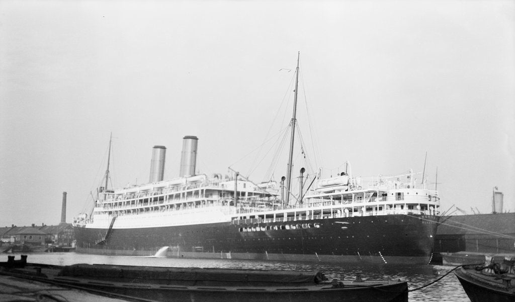 Detail of Photograph of 'Oronsay' (1925) at quayside, Tilbury on 24th January 1925 by unknown