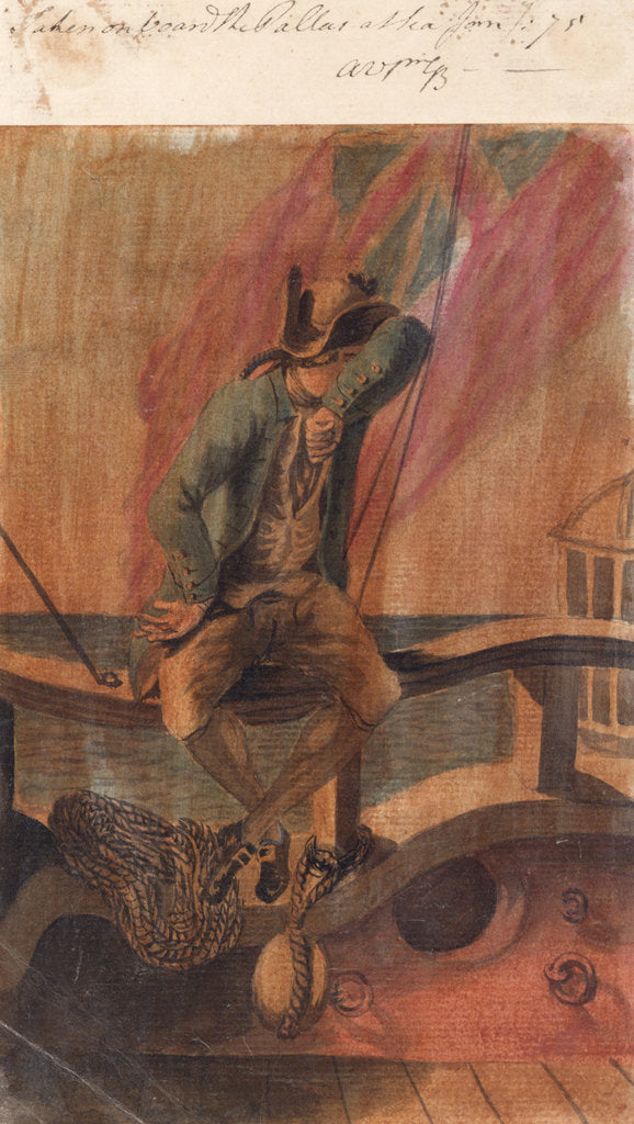 Detail of A midshipman on board the 'Pallas' at sea by Gabriel Bray