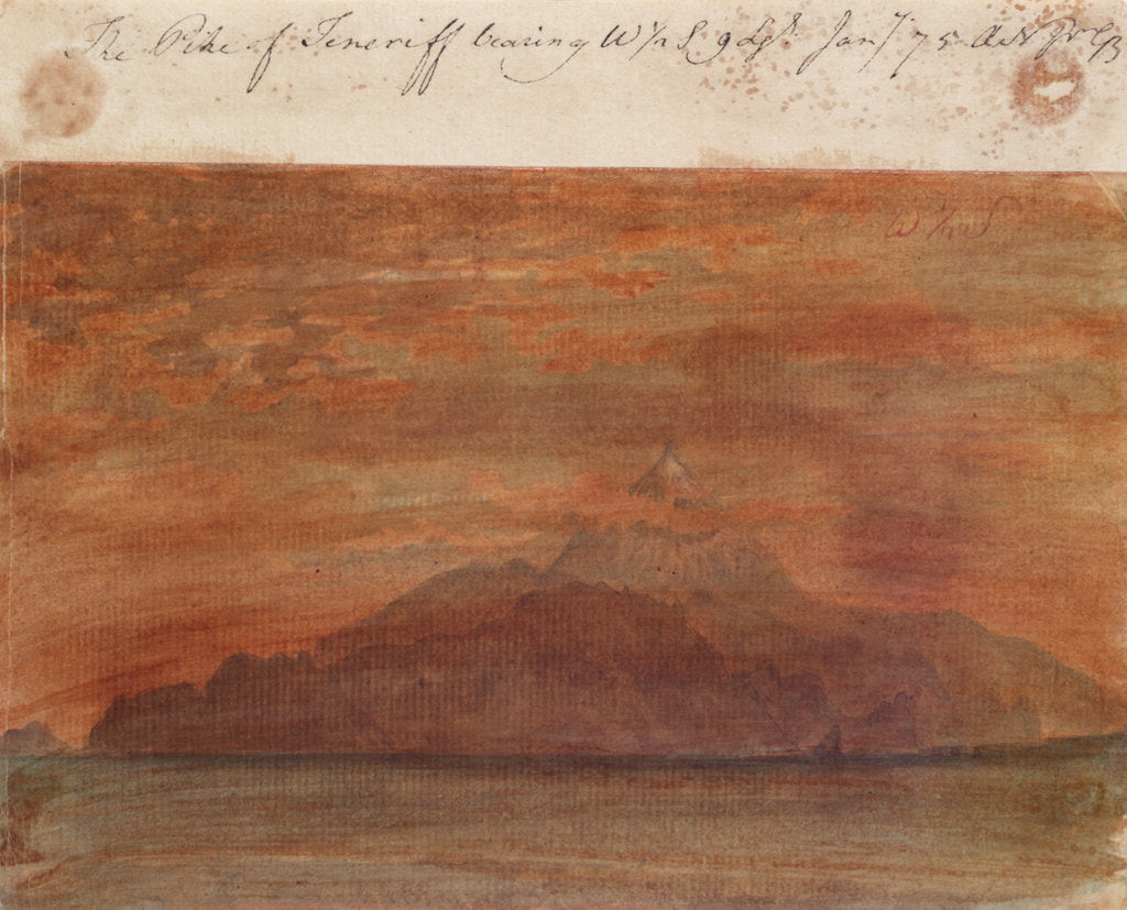 Detail of The Pike [Peak] of Teneriff bearing W 1/2 S 9 Lgs January 1775 by Gabriel Bray